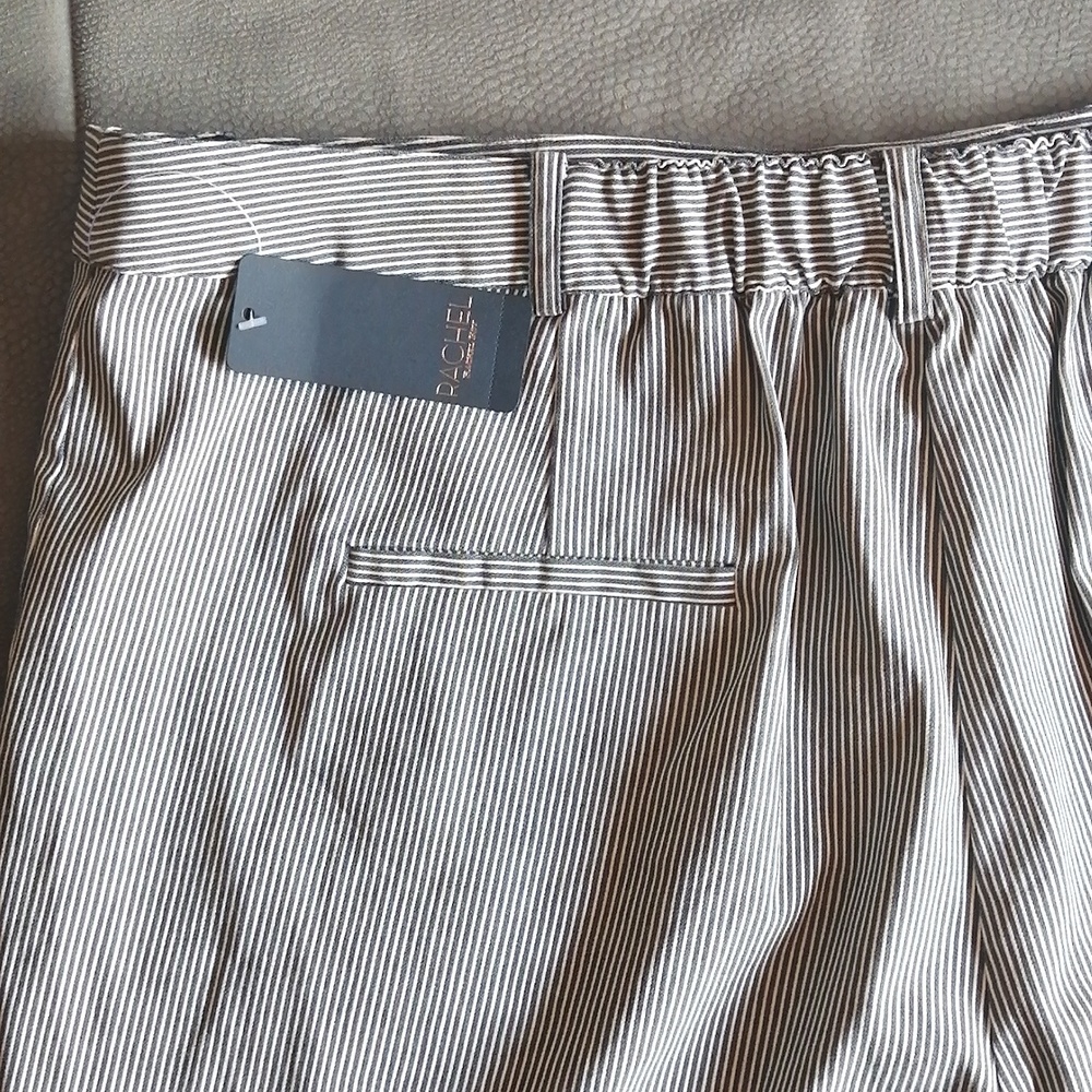 Rachel Rachel Roy Elin Striped Navy Blue White Tailored Capri Pants Plus S18W - Picture 9 of 16